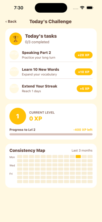 Spiko kunlik vazifalar va XP progress